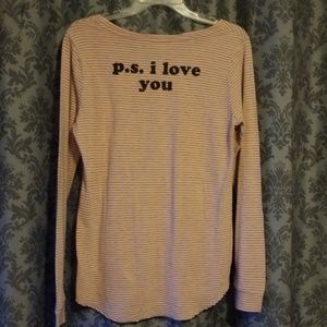 Junk Food Clothing Tops - P.S. I LOVE YOU long sleeve Junk Food top Junk Food Clothing Tops - P.S. I LOVE YOU long sleeve Junk Food top